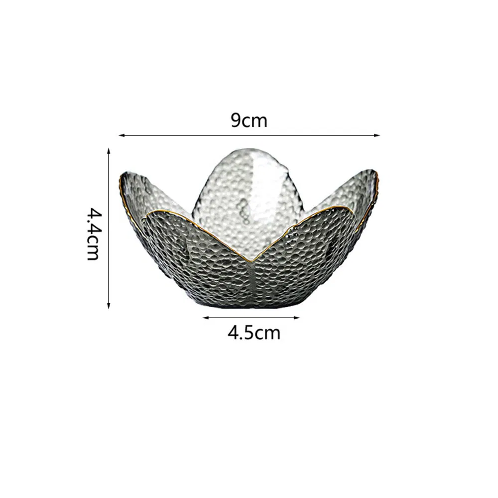 Hot Sale Creative Gold Rim Coloring Petal Hammered Rainbow Glass Bowl