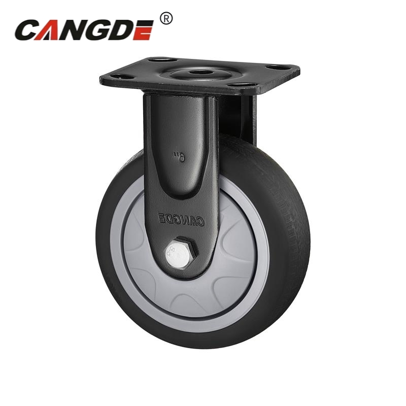 Factory Wholesale 4 5 6 8 Inch TPR Heavy Duty Industrial Top Plate Swivel Caster Wheel Price