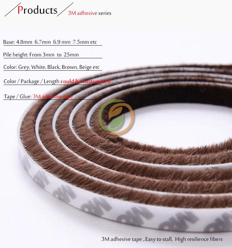 High Self 3 M Adhesive Window Brush Seal Pile Weather Strip for Window & Door