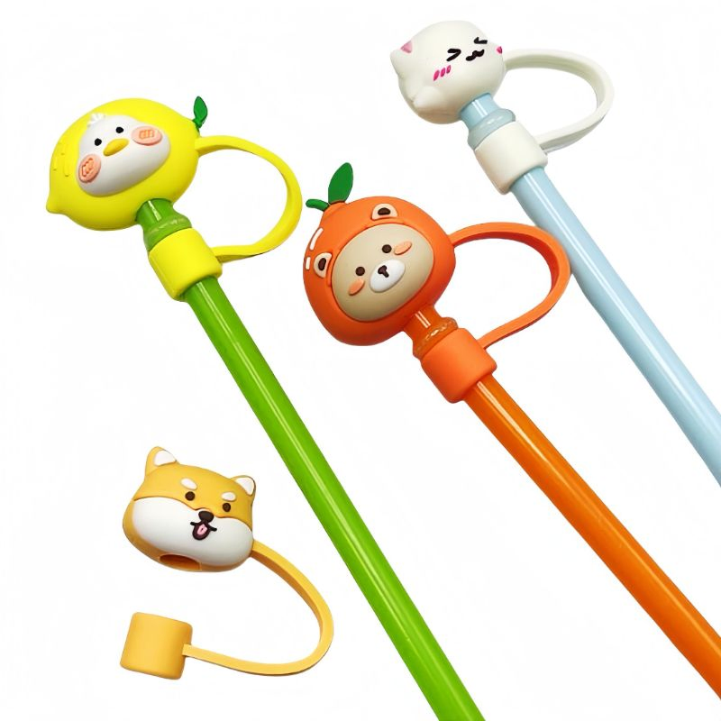 Factory Custom Dust-Proof Reusable Silicone Compatible Drinking Protectors Straw Tip Cover