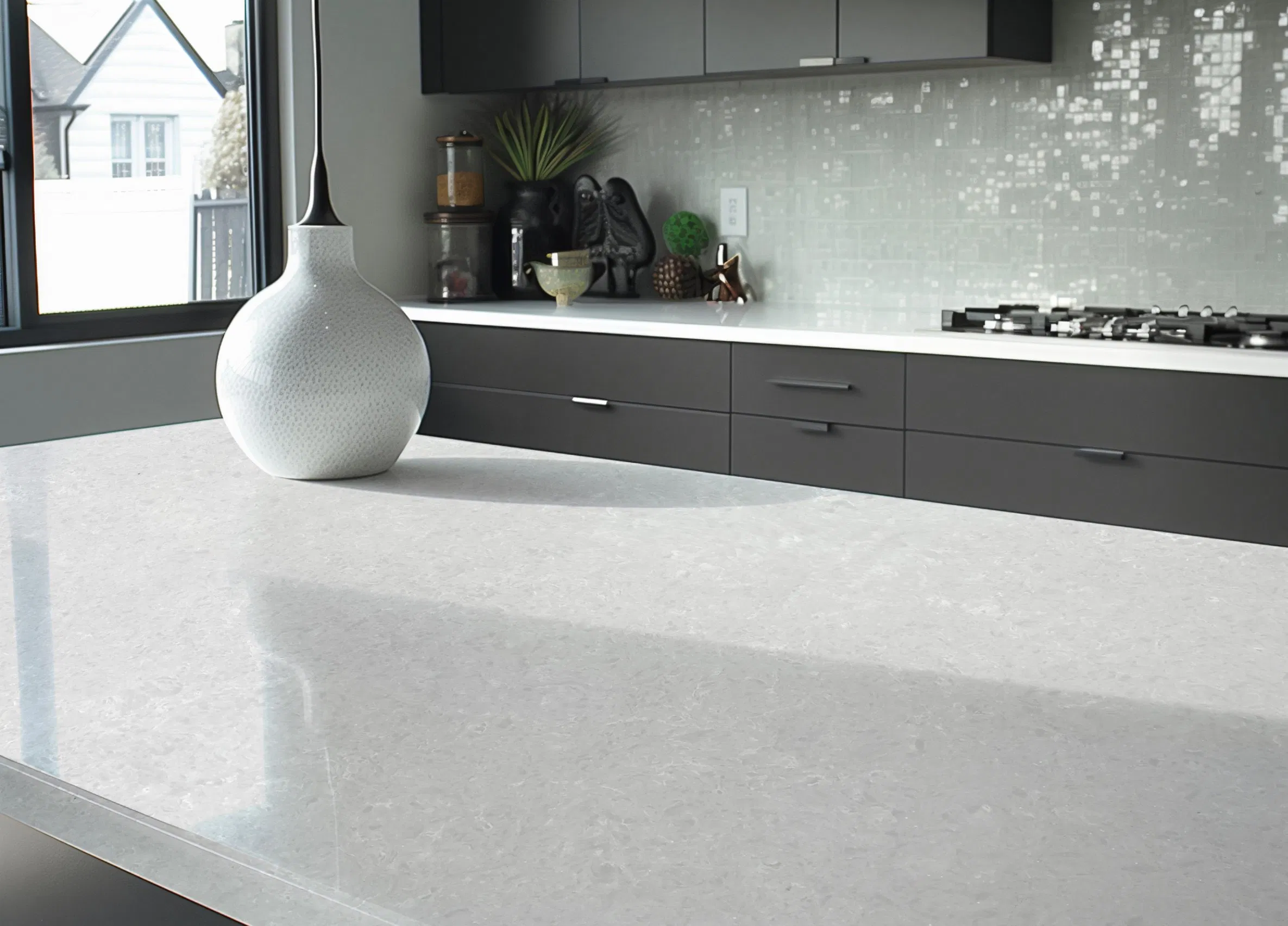 Silica Free Artificial Quartz Slab Safe for Indoor & Commercial Use
