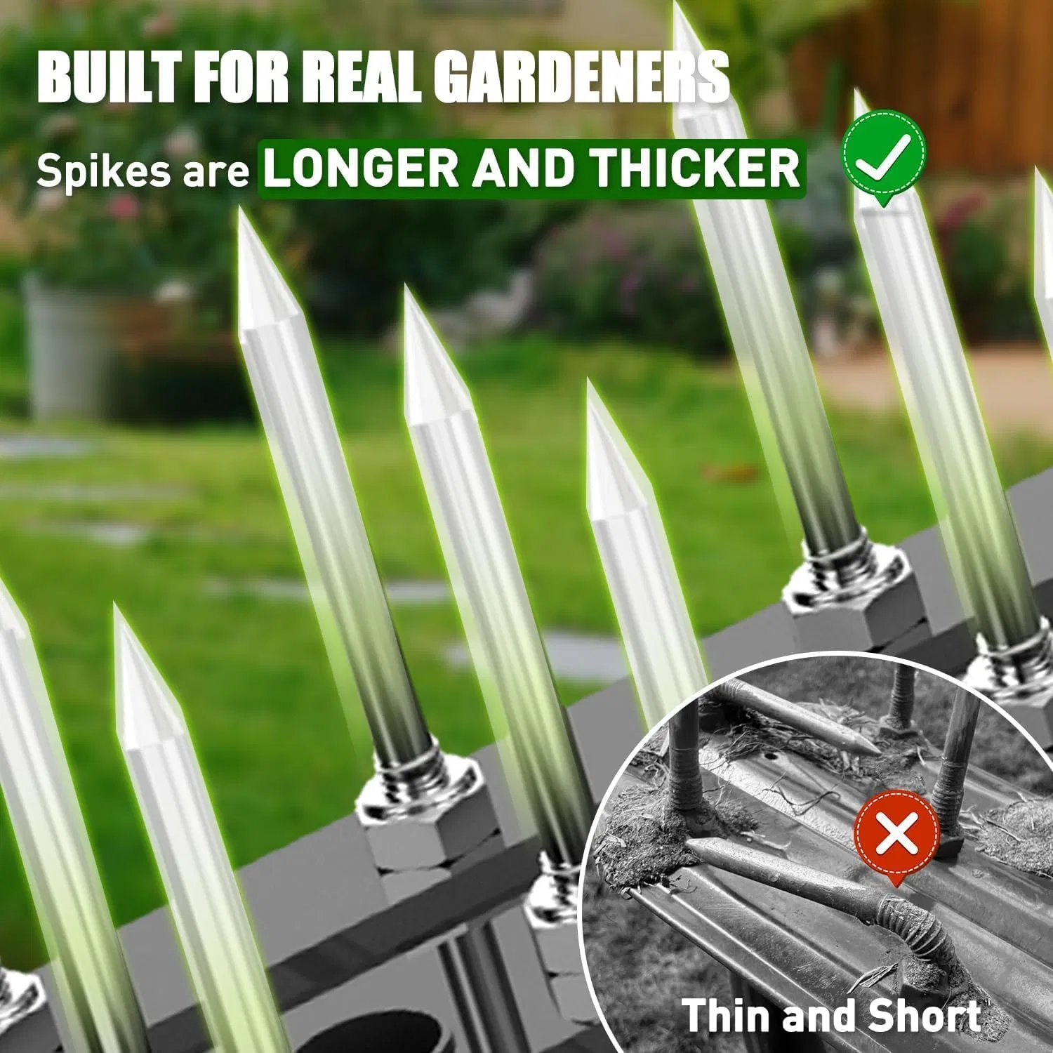 16 Steel Spikes Garden Lawn Aerator Roller, Double Spring & Anti-Loose Design for Efficient Soil Aeration