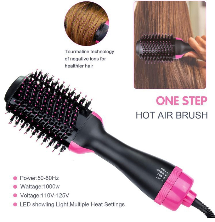 Round Hair Dryer Brush Hot Air Comb Portable Straightener Comb Blowout Brush Professional Electric