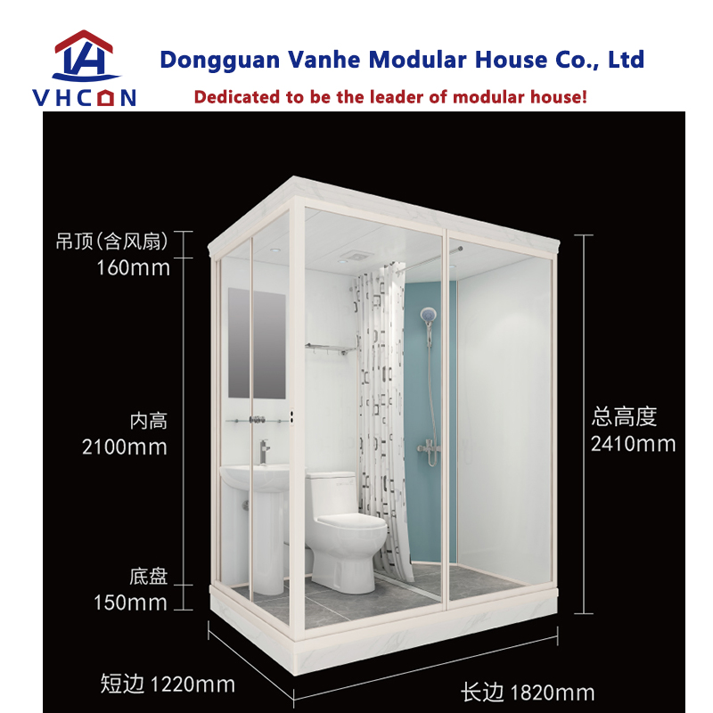 Cabin Luxury Portable Modular Glass Design Hotel Complete Shower Steam RV Sink Toilet Prefab Bathroom Pod for Sale