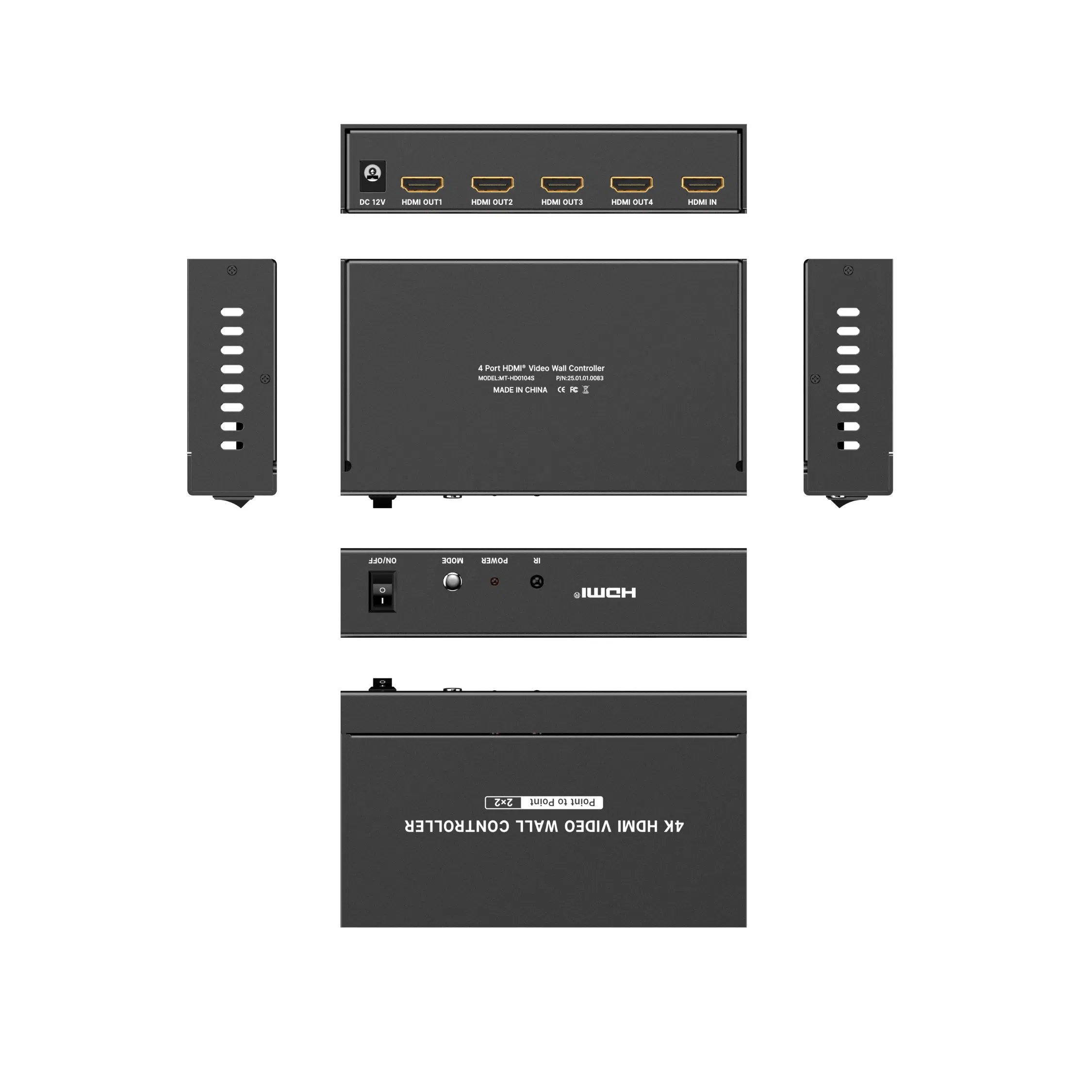 4K 60Hz HDMI Splitter 1 in 4 out, 4K HDMI Splitter 1X4 for 4 TV Monitors, 4 Port HDMI Splitter