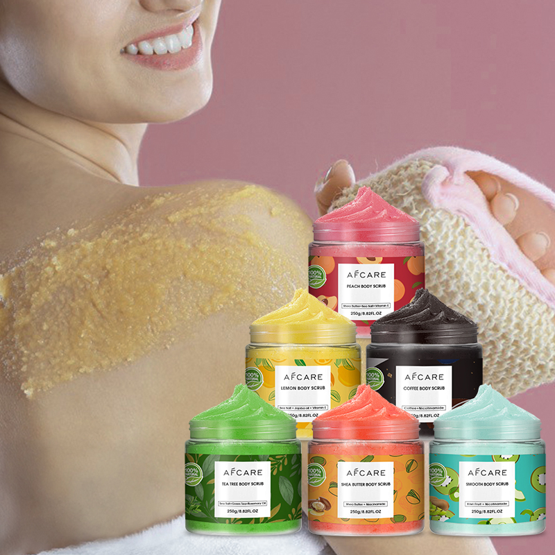 Private Label Face Body Dead Skin Peel off Shea Butter Exfoliating Brightening Scrub