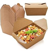 Microwaveable Kraft Brown Lunch Boxes to Go Container Take out Food Container for Restaurant Catering and Party