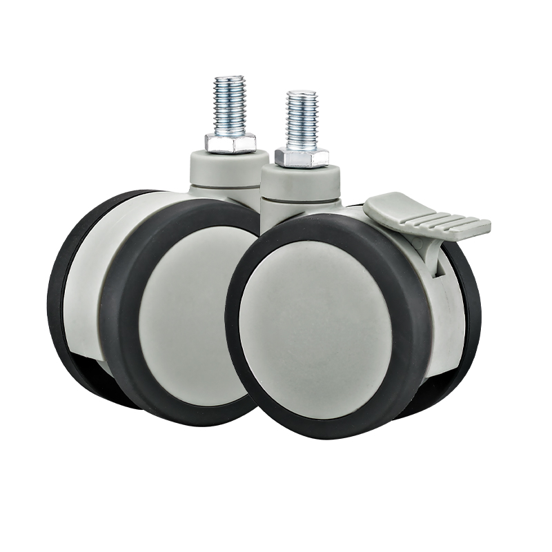 75/100/125mm Full-Plastic PU Medical Twin Caster Type a Medical Beds Medical Equipments Wheels Caster