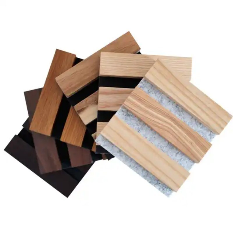 Akupanel Diffusion Wood Wall Slat Ceiling Soundproof Wall Polyester Wooden Acoustic Panels