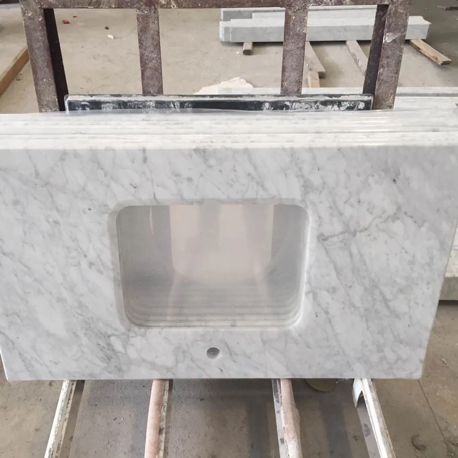 Italy Marble Carrara White Marble Natural Stone Counter Bathroom Vanity Tops