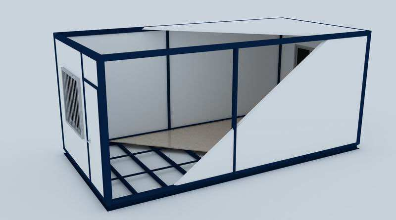 Luxury Flat Pack Container Office Building with Floor-to-Ceiling Window