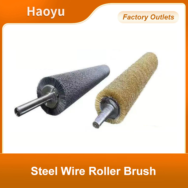 Steel Wire Roller Brush Industrial-Grade Steel Wire Rust-Removal Roller Brush Cylinder Steel Wire Brush Roller Industrial Spiral Coil Steel Wire Roller Brush