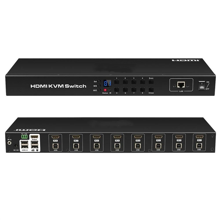 Custom 16 Port HDMI Kvm Switch 4K60Hz Support RS232/LAN Control Kvm Switcher