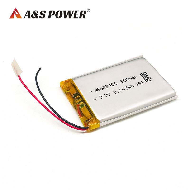 Energy Saving and Durable Lithium Polymer Battery 483450 3.7V 850mAh for GPS Locator