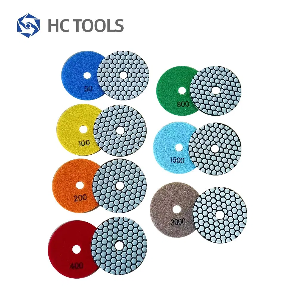 3 Steps 4inch Flexible Stone Polishing Pads for Granite Wet Use Diamond Polish Disc Press Resin Abrasive Tools