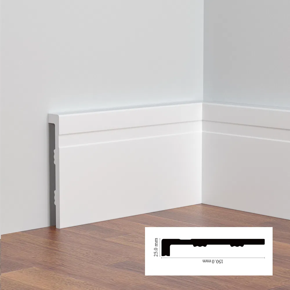 Thin PS Skirting Board Slim Design Modern Floor Baseboard