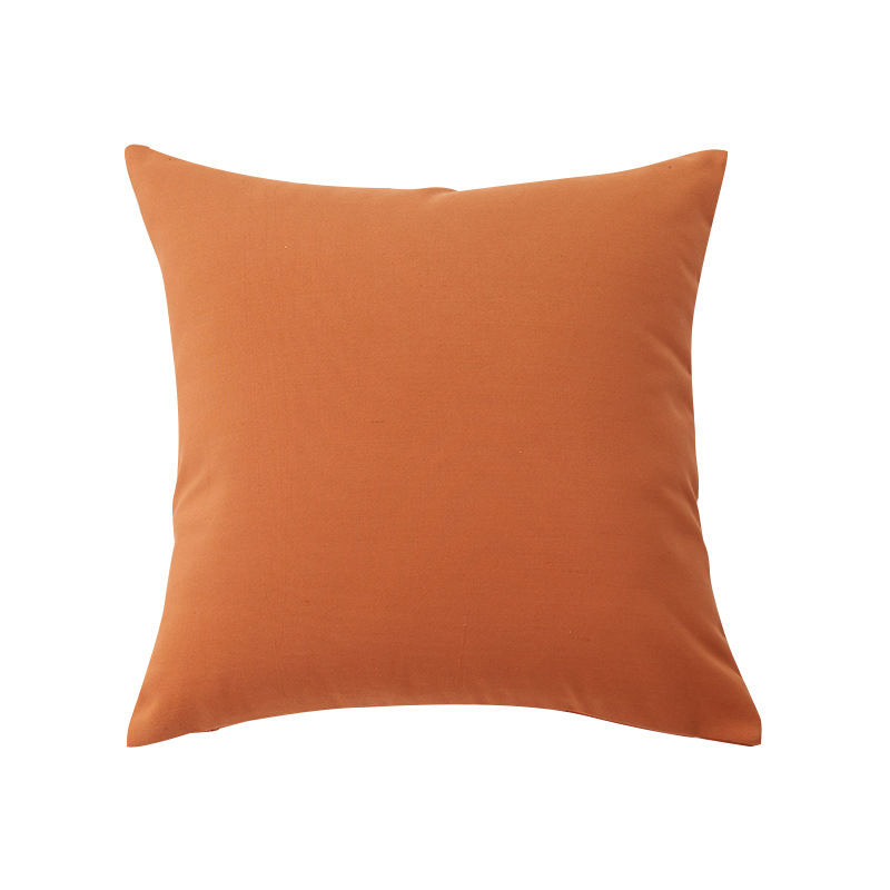 Check Plaid Throw Pillow Covers Cushion Case Polyester Linen for Fall Home Decor Orange and White