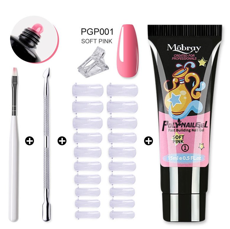 Wholesales Hard Painting Soak -off UV LED Gel Polish Poly Gel Nail Builder Kit Acrylic Gel Nail Extension Kit