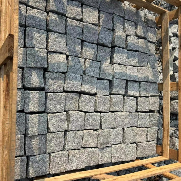 G603 Grey Granite Cobblestone Cube Stone Pavers