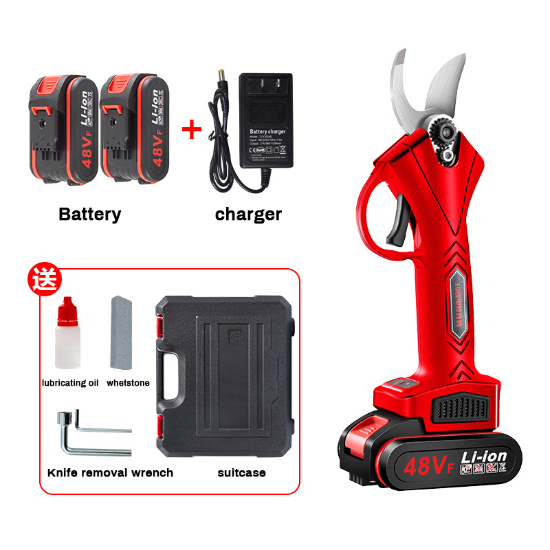 Cordless Electric Pruning Shears, Professional Brushless Electric Secateurs Electric Pruner Branch Cutter, with 1.6 Inch (40mm) Cutting Diameter