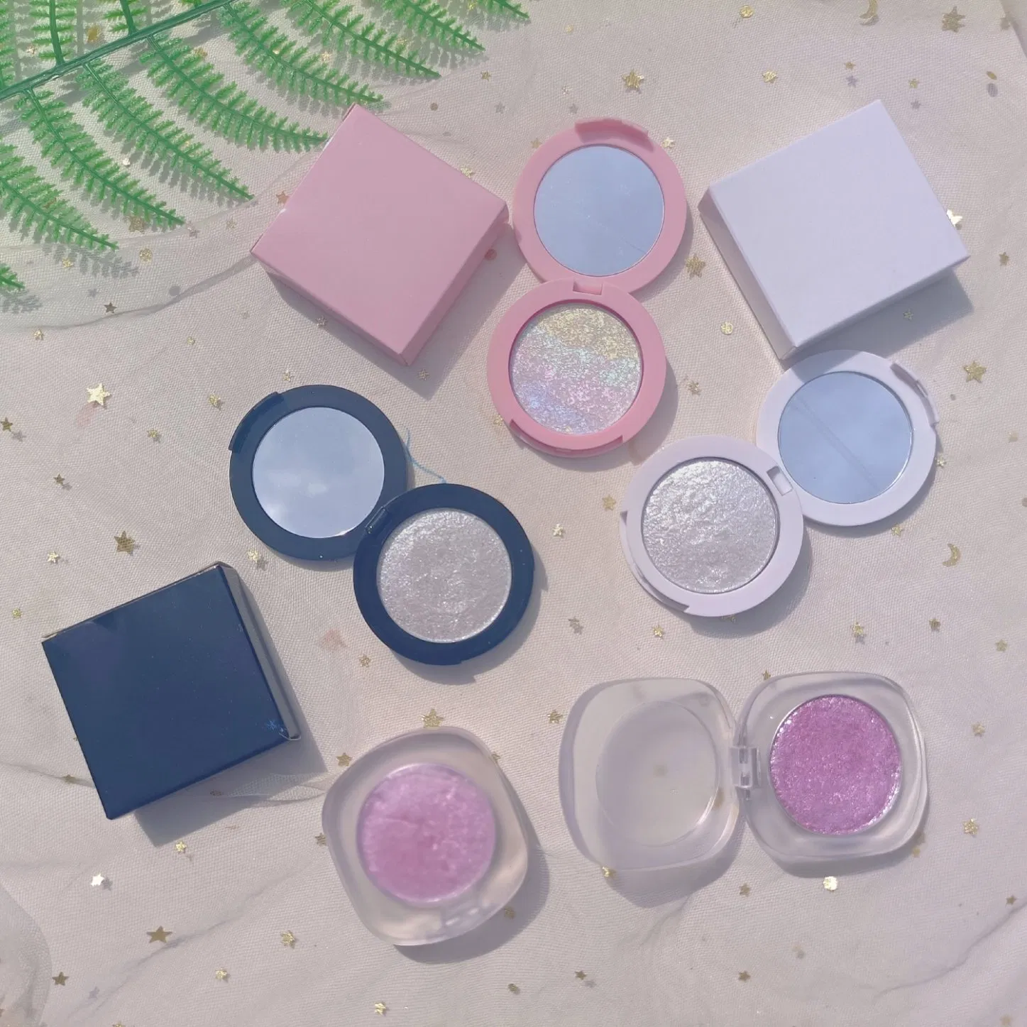 Wholesale Pressed Powder Highlighters Makeup Private Label Custom Bronzer Pink Highlight Vegan Rose Highlighter