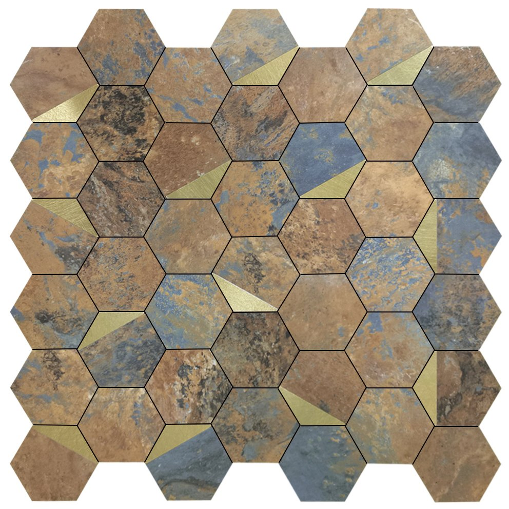 Factory Price Bathroom Kitchen Wall Decoration Material Metallic Decorative 3D Peel and Stick Mosaic Mural Tile with New Design