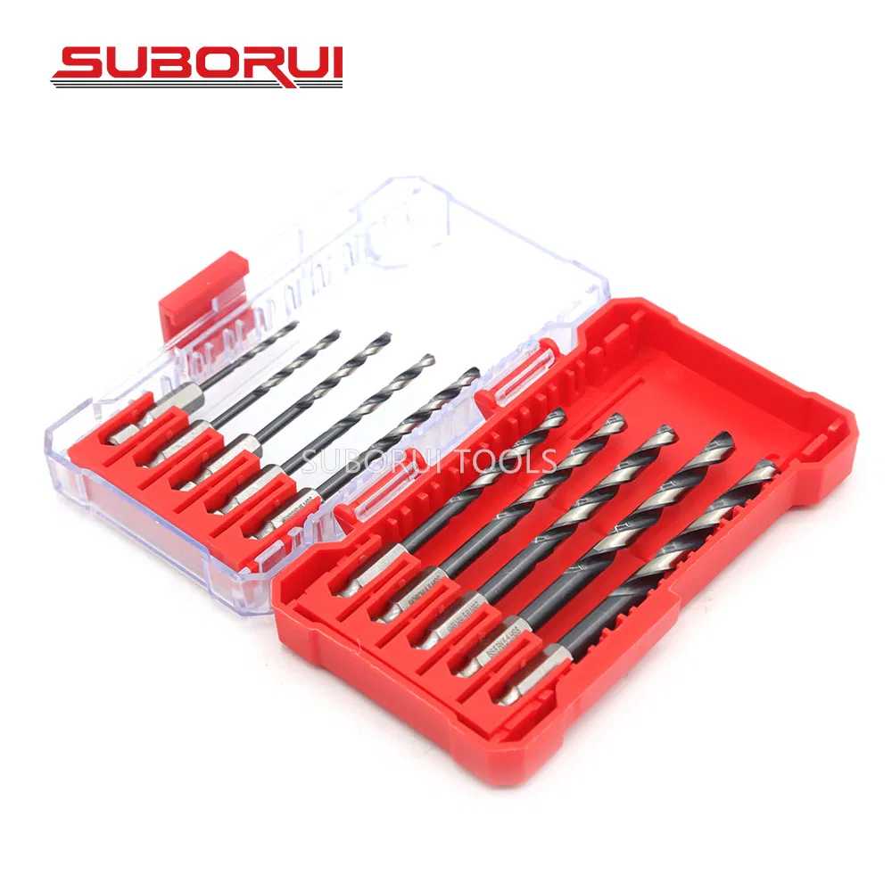 Suborui Industrial Impact 1/4"Quick Change Hex Shank HSS Fully Ground Twist Drill Bit for Staninless Steel