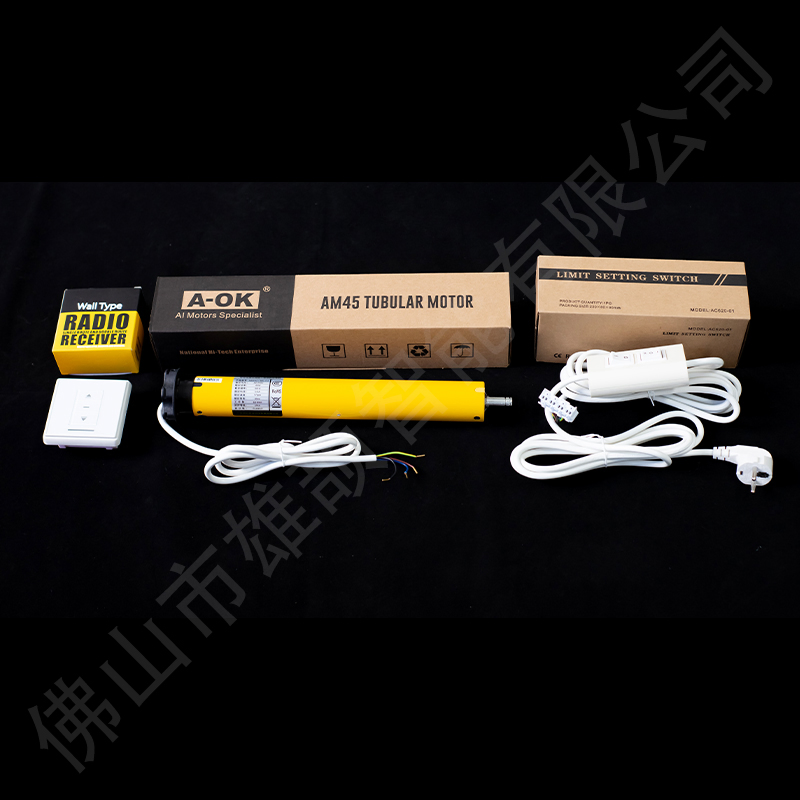 High-Torque Aok Am45-6/17-Mel-P-R Four-Core Wired Louver Motor 45mm Tubular Motor Super Short Obstacle Detection