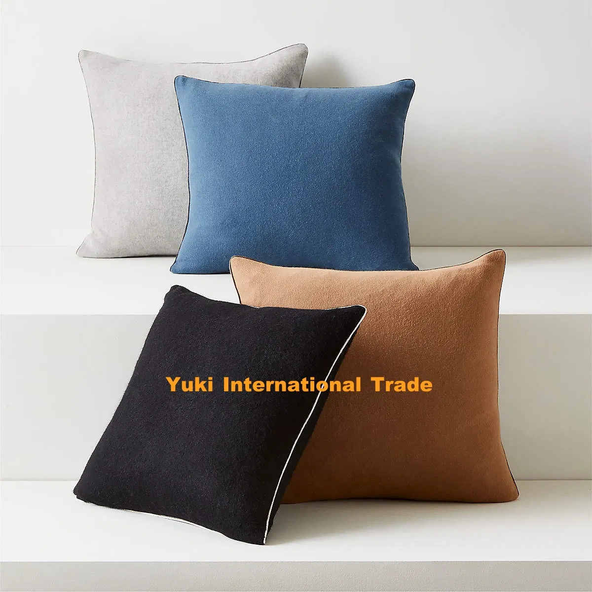 Thickened Linen-Like Fabric Cushion Cover in Solid Color