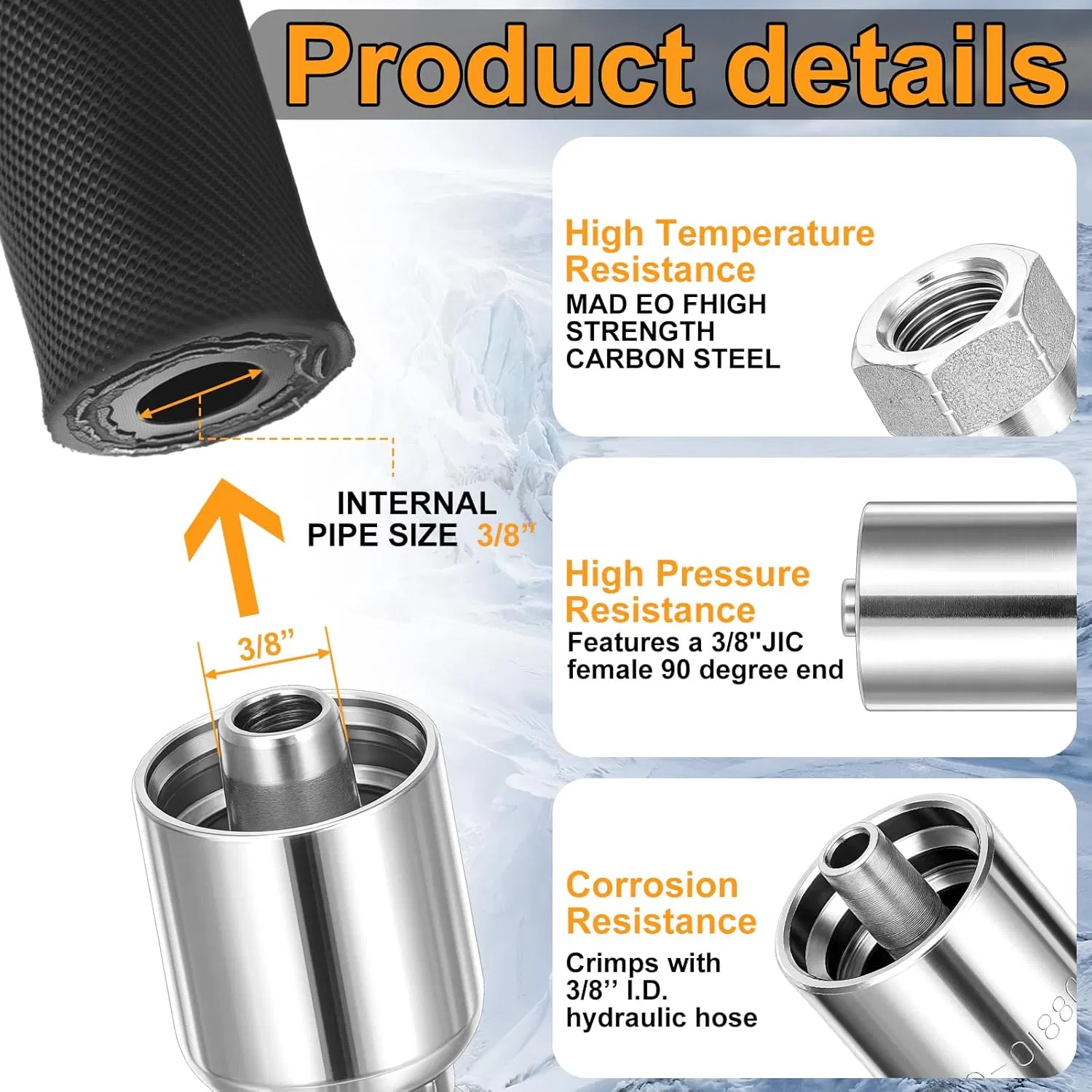 Huaj Factory OEM 3/8" SAE R2at Hydraulic Hose Pipe Assembly Bsc NPT Female Hose Fittings-4800psi Tensile Steel Wire Braid, Industrial Agricultural Machinery