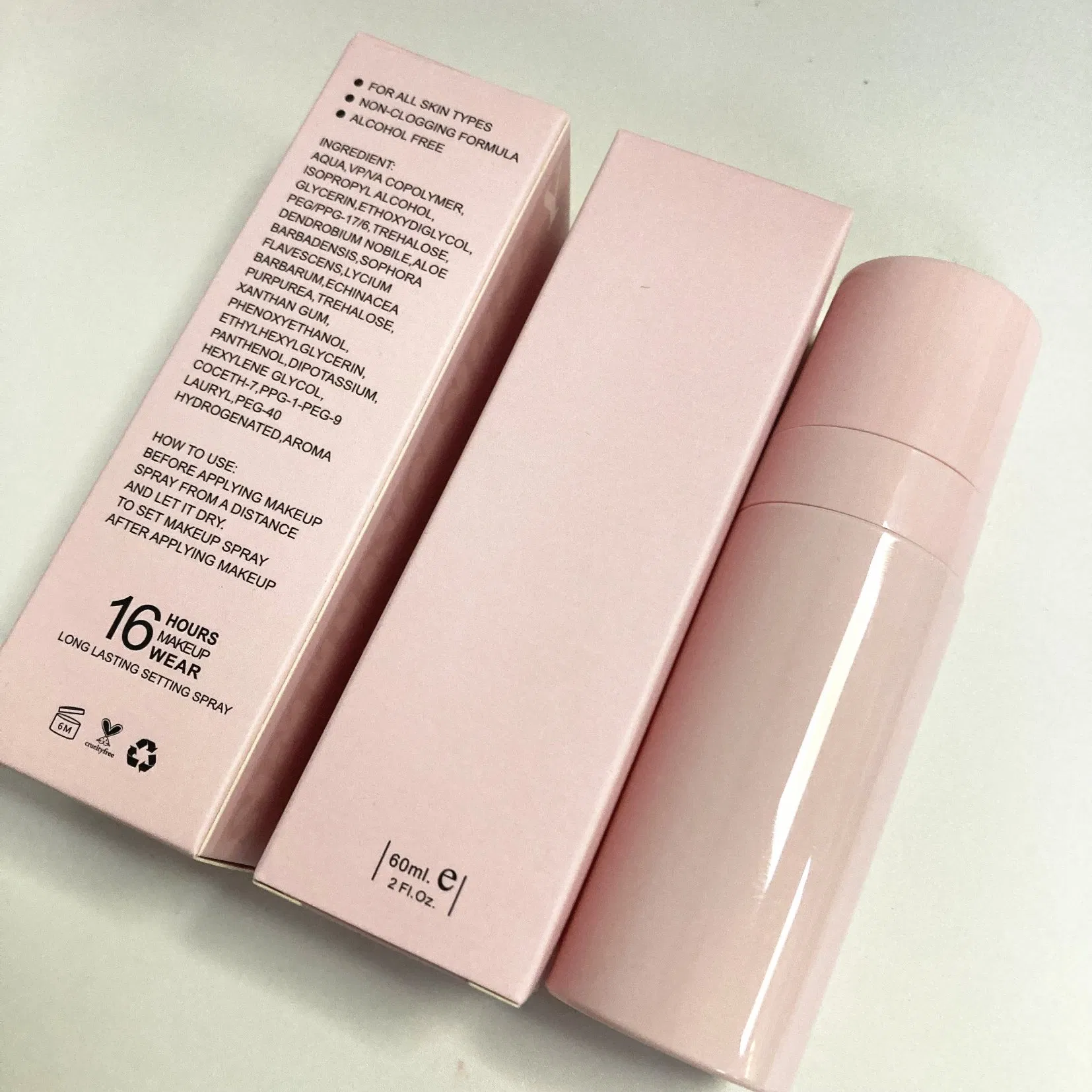 Long Lasting Setting Spray Makeup Private Label Custom Waterproof Pink Setting Spray
