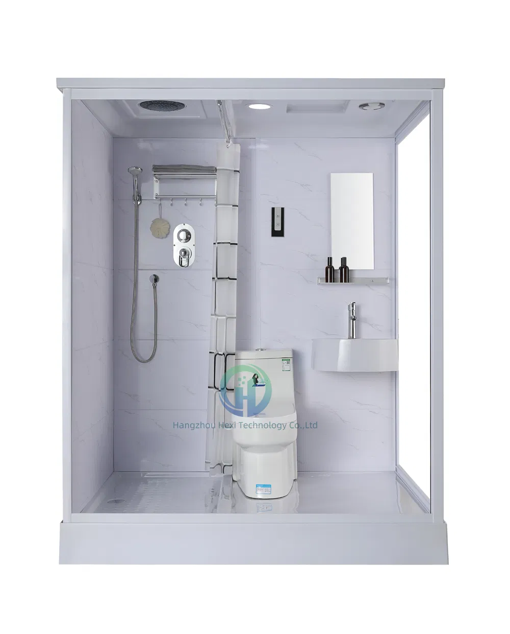Compact Prefabricated Toilet and Shower for Small Bathrooms
