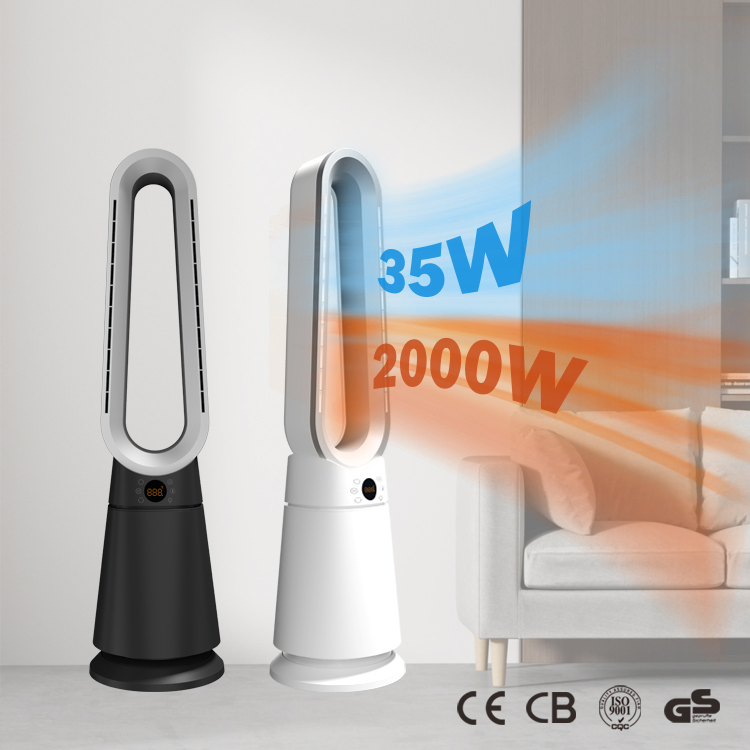New Design 2000W Heater with Fan No Blade Energy-Saving PTC Ceramic Heating Electric Heater and Cooling Fan
