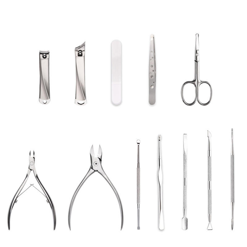 Made in China Manicure Pedicure Kit 10 in 1 Stainless Steel Nail Clipper Set
