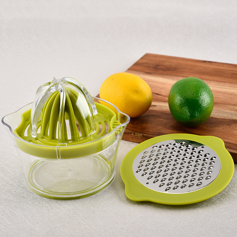 12oz Citrus Lemon Orange Juicer Manual Hand Squeezer with Built-in Measuring Cup and Grater