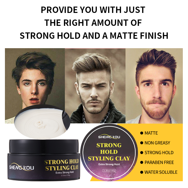 OEM/ODM Firm Hold Men Hair Wax Long Lasting Styling Paste No Shine Hair Mud 100g Matte Clay