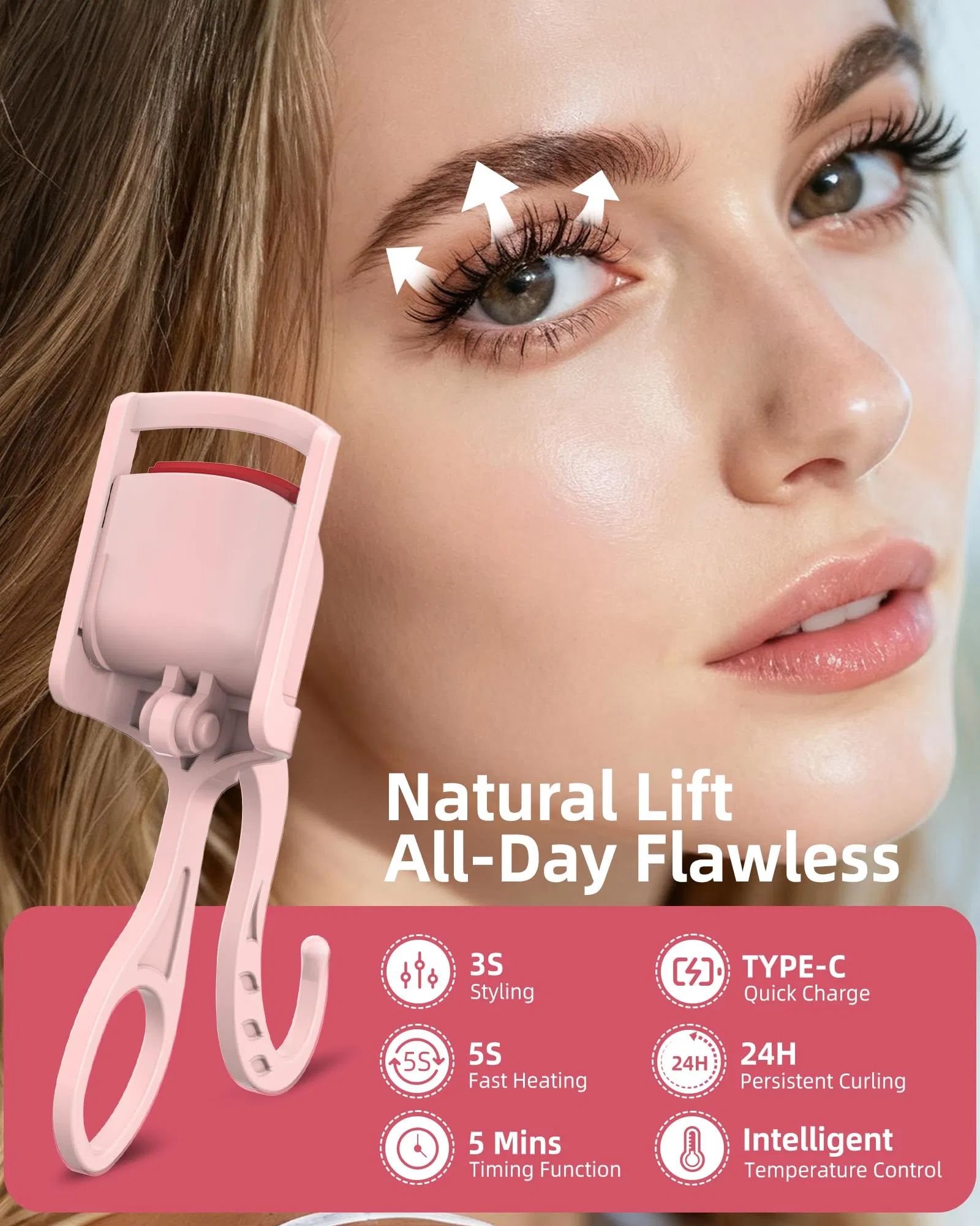 Type-C Quick Charge Safe Anti-Scald Fast Heated Electric Eyelash Curler