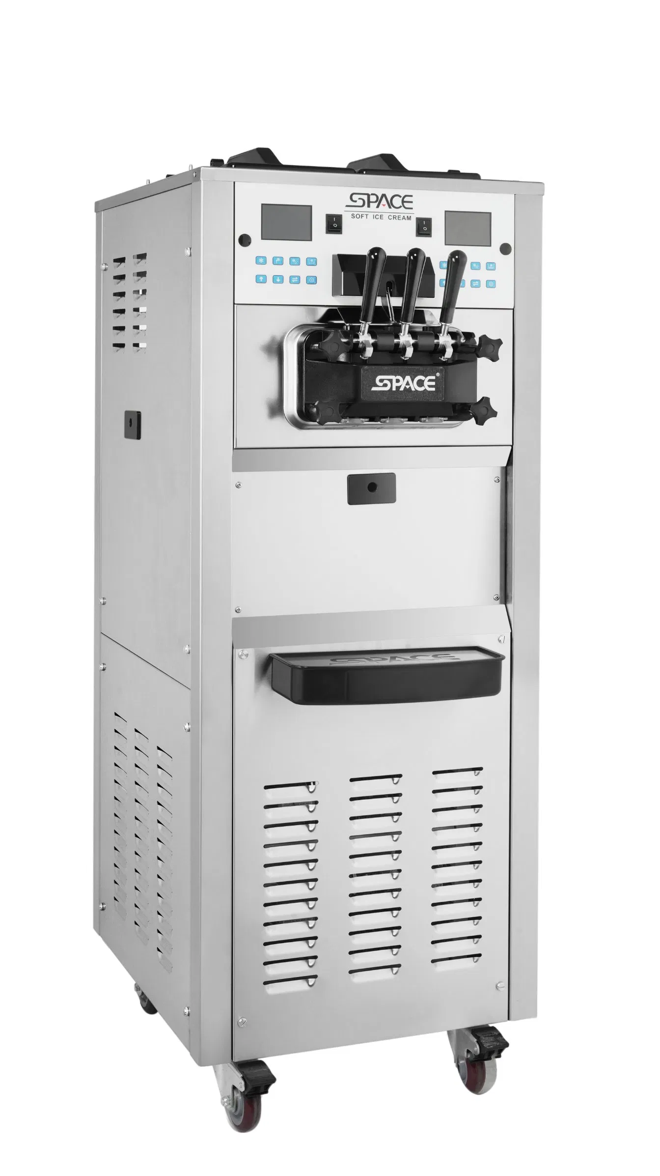 Floor Standing Big Capacity Ice Cream Machine Twin Twist Flavor