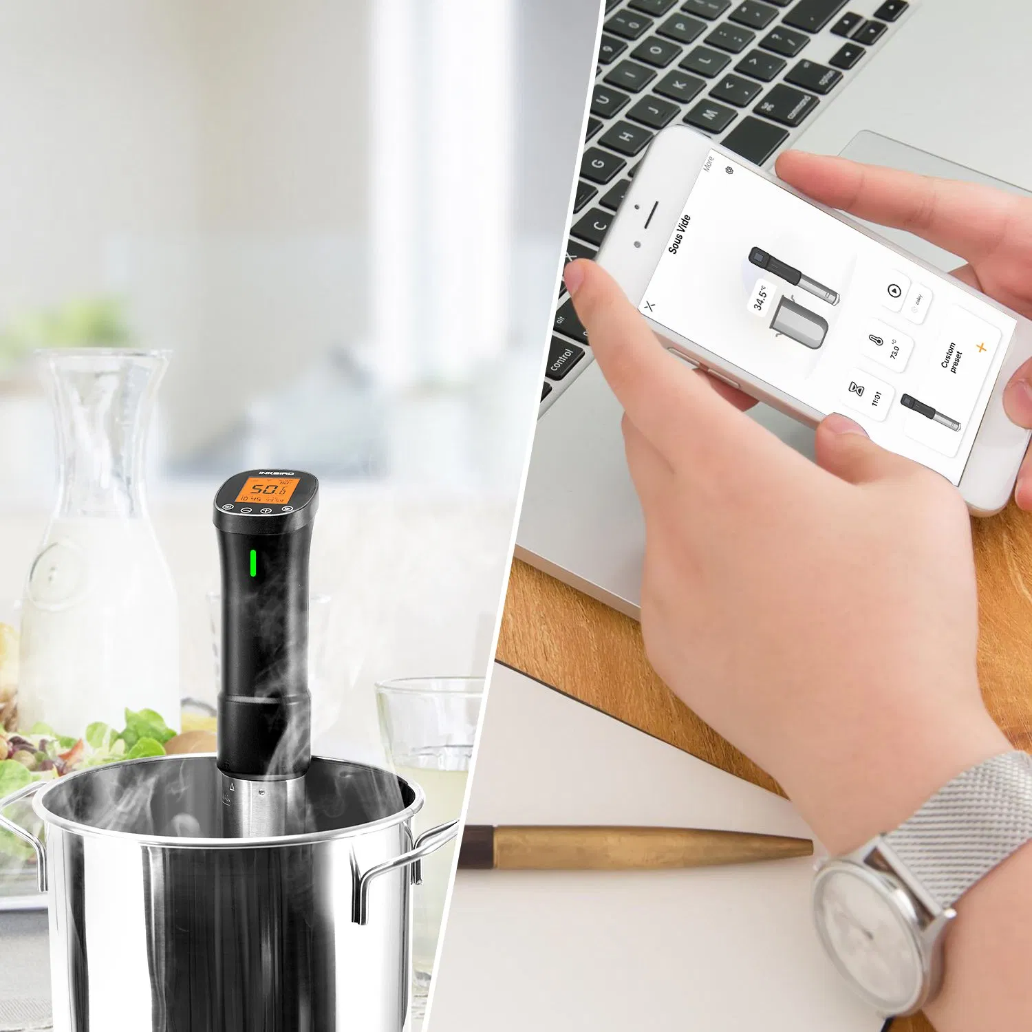 Inkbird Isv-200W WiFi Remote Control Sous Vide Machine with LCD Screen