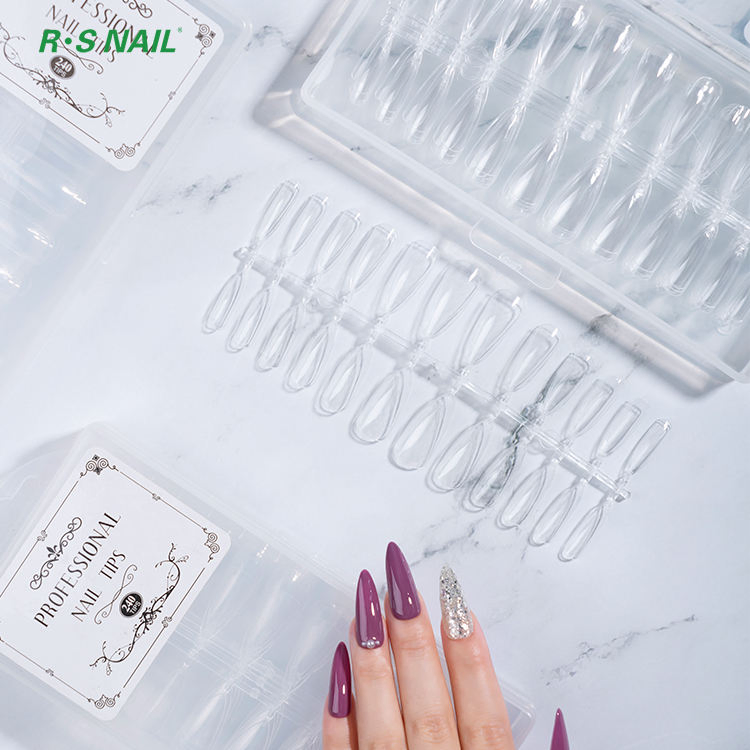 Nail Factory 500PCS ABS Clear Natural False Nail Tips Square French