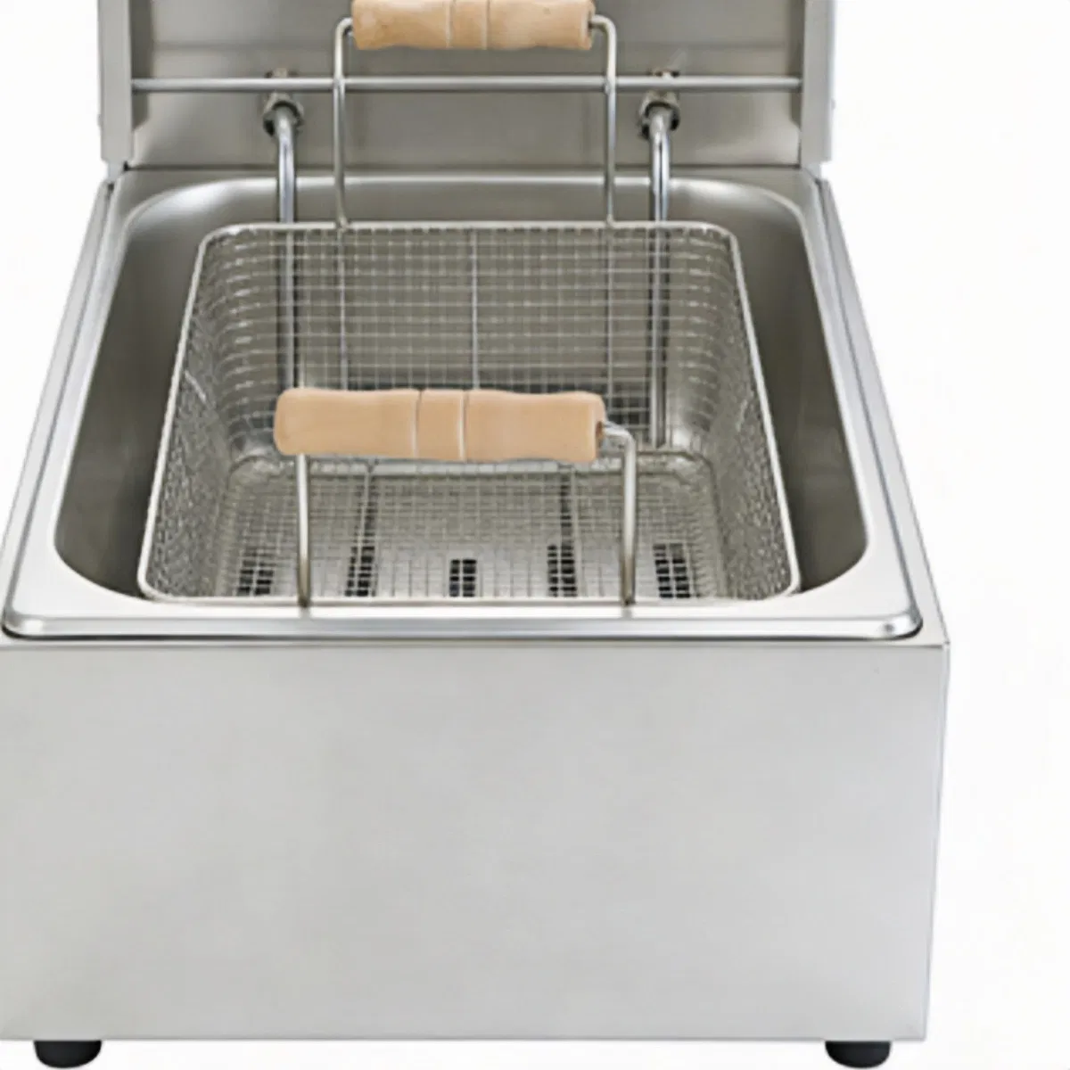 Stainless Steel Commercial Fryer Removable Oil Basket and Lid