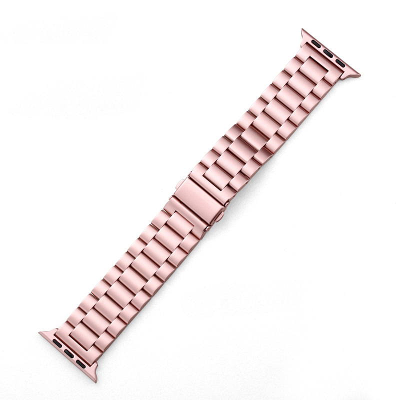 Luxury Classic Stainless Steel 3 Beads Solid Metal Watch Band