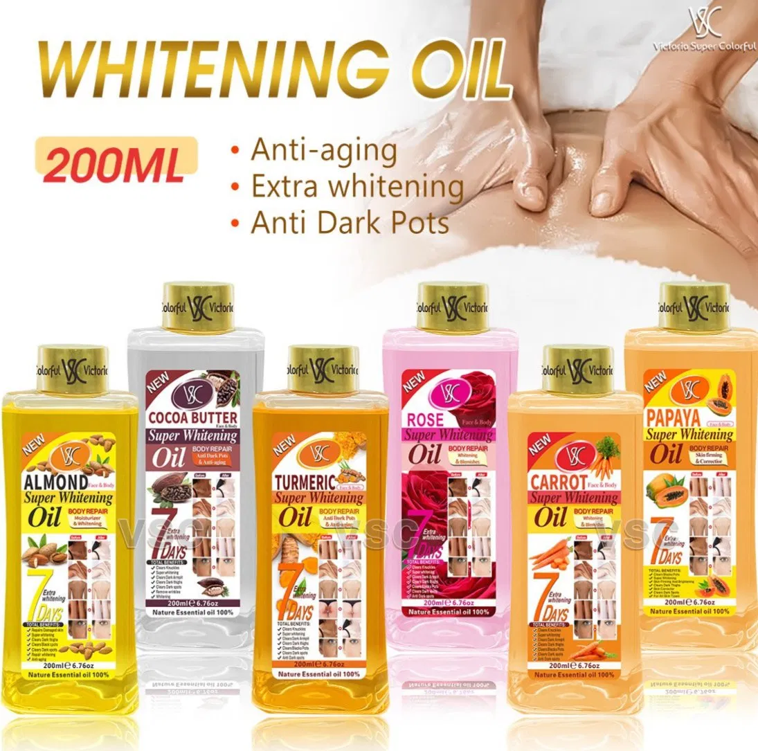 Online Wholesale and Retail 200ml Turmeric Oil Super Whitening Oil Skin Anti-Aging Dark Spot Removal Face&Body Lightening Gold Oil Repair Massage Oil