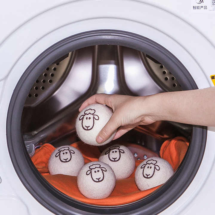 Customized 100% Organic New Zealand Reusable Natural Fabric Softener Healthy Felt Laundry Wool Dryer Balls with Drawstring Bag