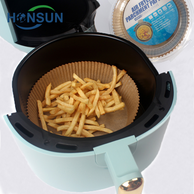 Food Grade Factory Supply Customized Wrapping Disposable Compostable Silicone Kraft Parchment Baking Greaseproof Unbleached White Non-Stick Air Fry Liner Paper