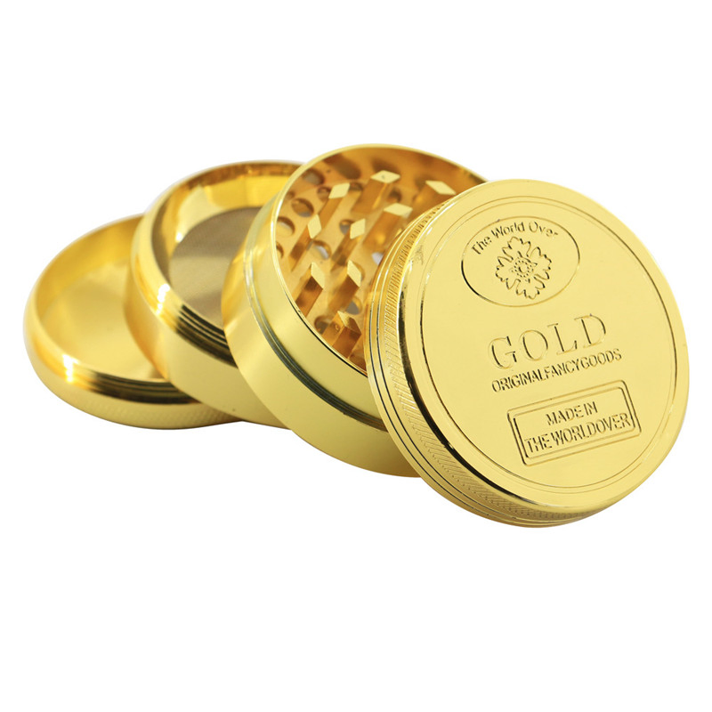 Nice Price Flat Design 4 Parts Plain Zinc Alloy Smoking Herb Dry Spice Metal Grinder