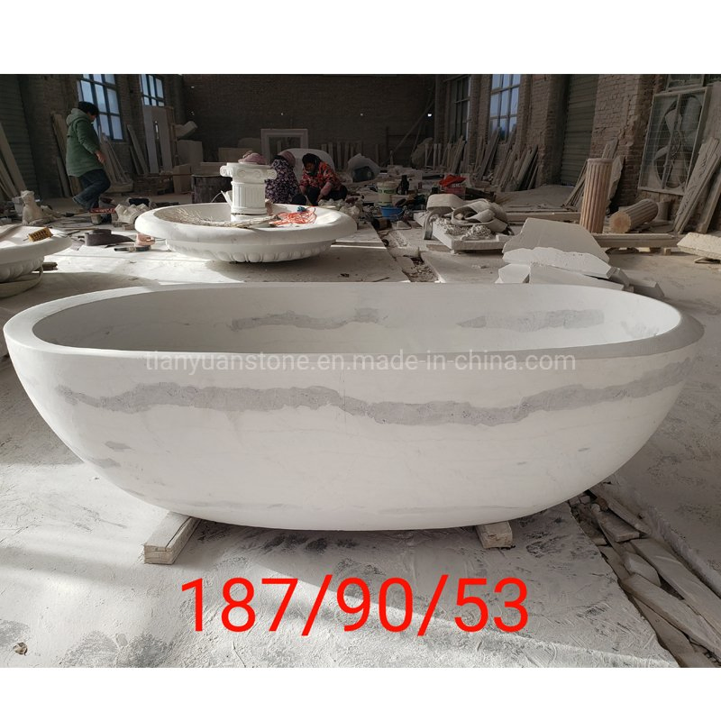 Белая мраморная ванна из натурального камня