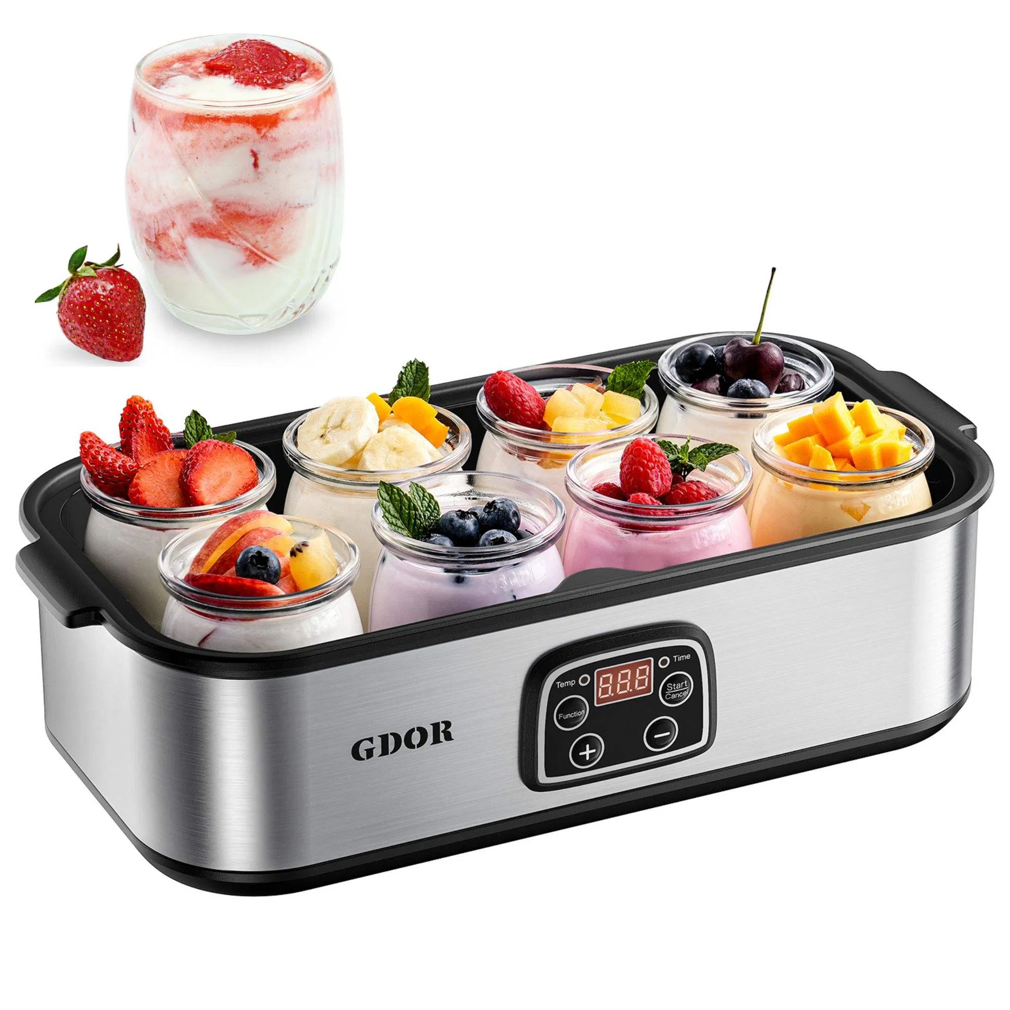 Customize Taste &Texture Multifunctional Yogurt Maker with 8 BPA-Free Glass Jars