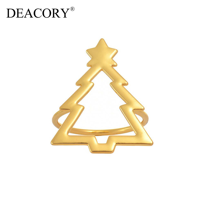Gold Christmas Tree Napkin Ring for Hotel with FDA