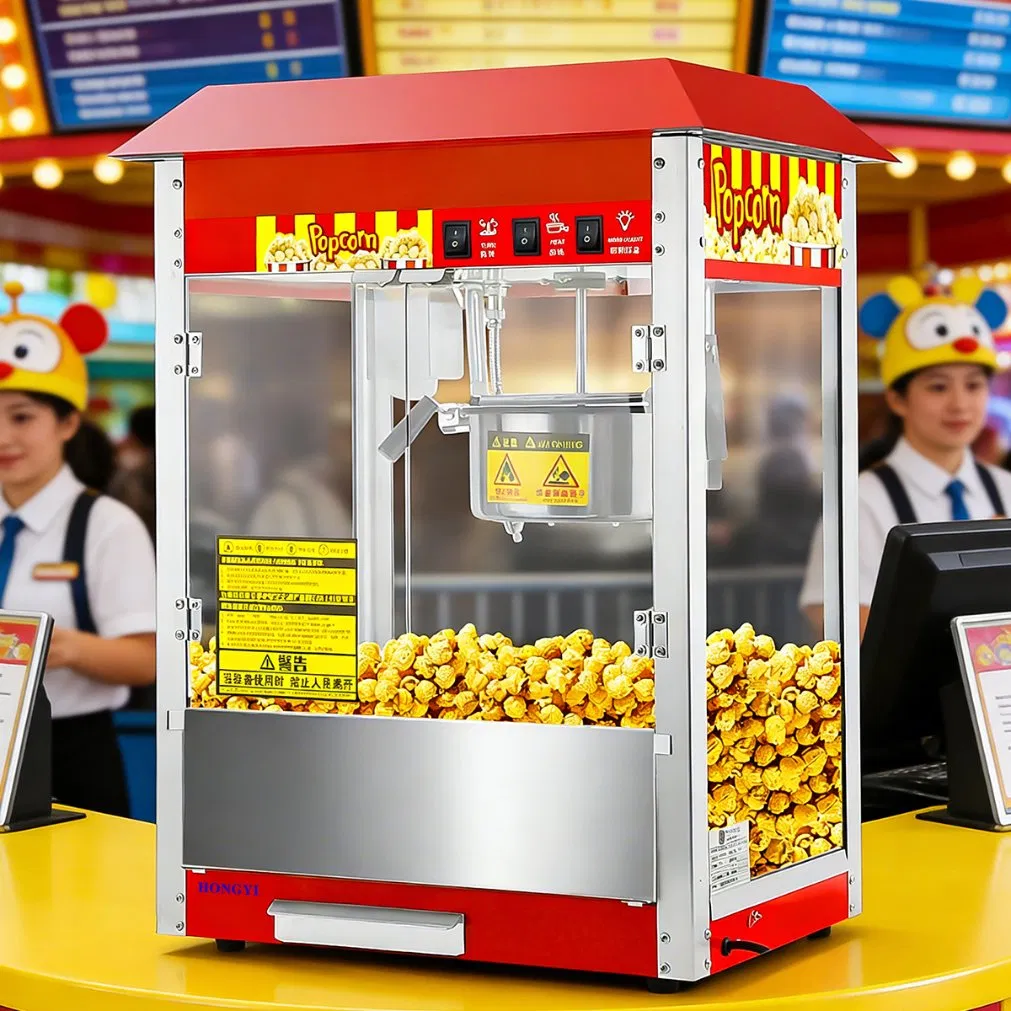 Red Roof, Customizable, Factory Direct Sale, Best-Selling Popcorn Machine.
